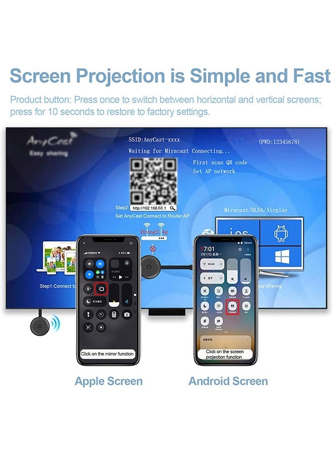 كيلا جهاز عرض لاسلكي بتقنية 5G/2.4G، يدعم عكس شاشة التلفزيون بدقة 1080P HD، متوافق مع أجهزة التلفزيون الذكية، يدعم دقة 4K HD HDMI، جديد لعام 2026، يتميز بمكونات إلكترونية عالية الجودة ودقة فائقة. - Image 5